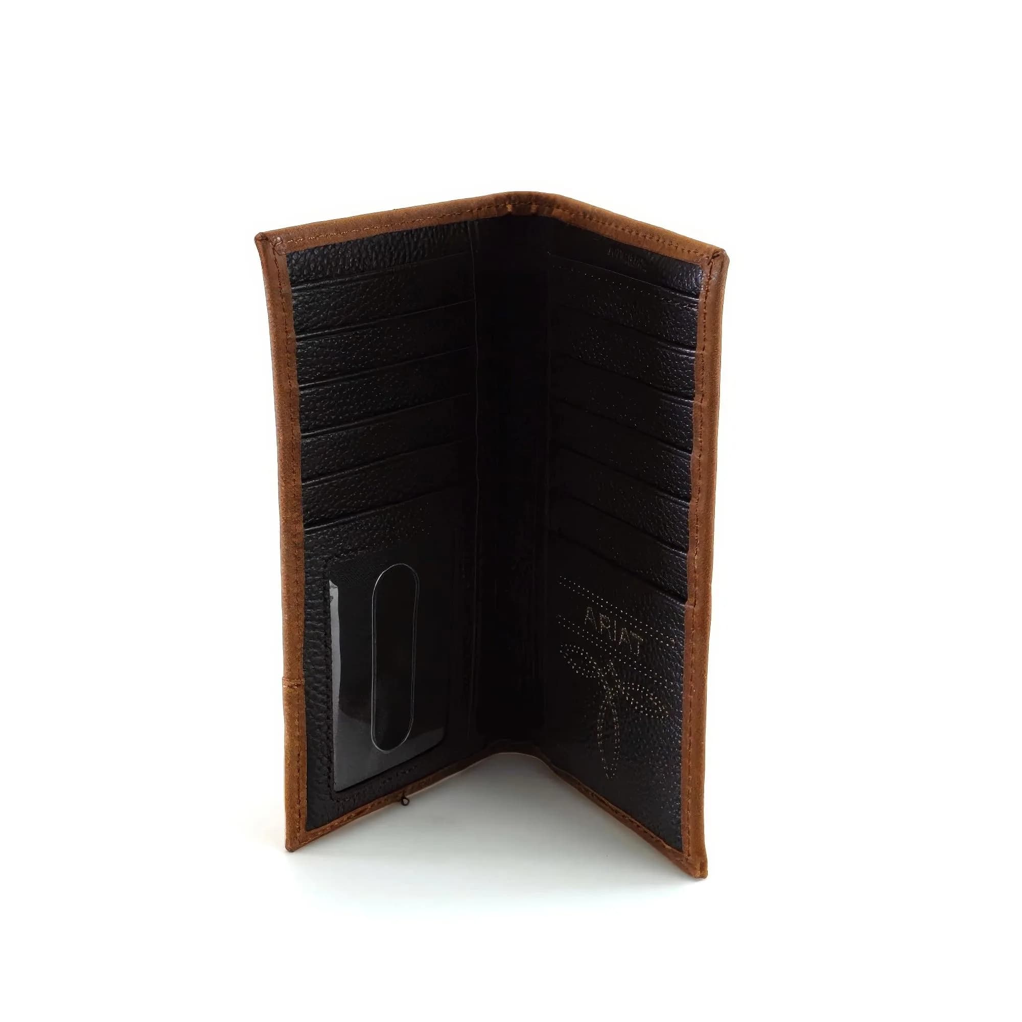 ARIAT Men's Gator Print Rodeo Wallet Brown Tri-Fold | Genuine Leather with ID Window - view 5