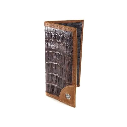 ARIAT Men's Gator Print Rodeo Wallet Brown Tri-Fold | Genuine Leather with ID Window thumbnail 7