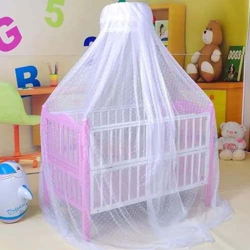 Cdycam Baby Infant Toddler Bed Dome Mosquito Netting 35*220*550CM | Breathable Cotton Mesh for Baby Safety thumbnail 1
