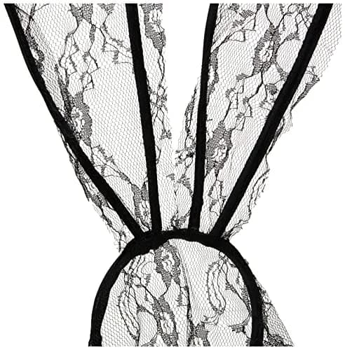 STARLINELA Lace Bunny Mask Headband Accessory, Black, One Size | Tall lace bunny ears for stylish hair styling thumbnail 2