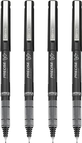 Pilot Precise V7 Fine Point 0.7 mm Black Ink Pens | Smooth Liquid Ink, Precise Lines, Pack of 4 thumbnail 3