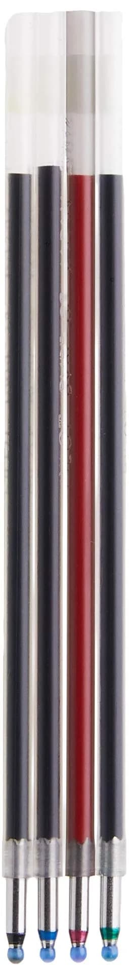 PILOT Dr. Grip 4+1 Multi-Function Ballpoint Ink Refills, Fine Point, Black/Red/Blue/Green Inks, Assorted Colors, 4 Count (Pack of 1) - view 2