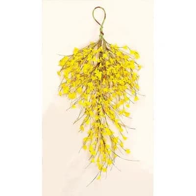 Worth Imports Forsythia Teardrop Wreath 71cm (28") | Realistic Spring Home Decor - main product image