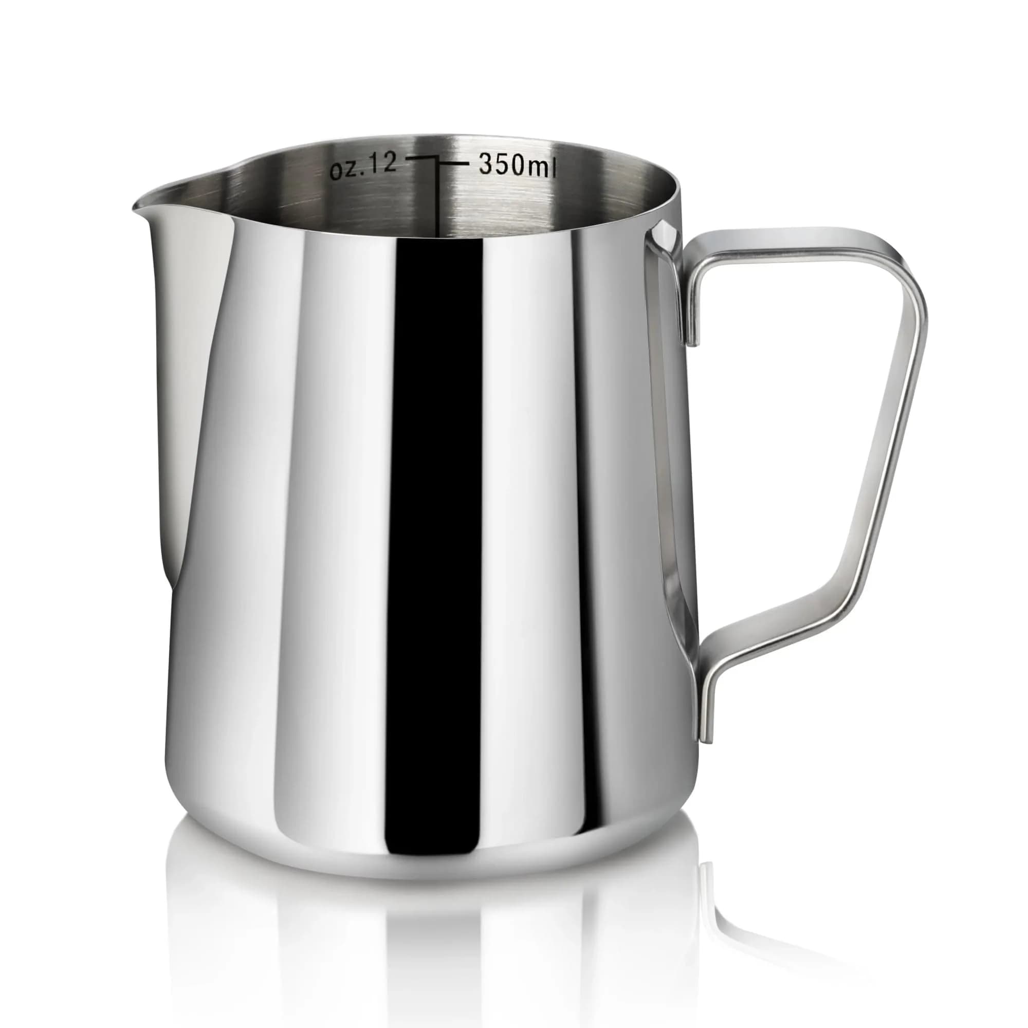 New Star Foodservice Stainless Steel Frothing Pitcher, 12 oz | Durable, Professional-Grade Milk Steaming Tool — 12 Ounces