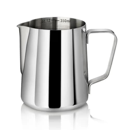 New Star Foodservice Stainless Steel Frothing Pitcher, 12 oz | Durable, Professional-Grade Milk Steaming Tool thumbnail 1