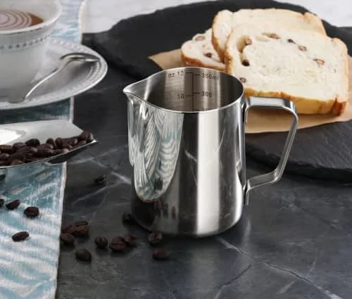 New Star Foodservice Stainless Steel Frothing Pitcher, 12 oz | Durable, Professional-Grade Milk Steaming Tool thumbnail 6