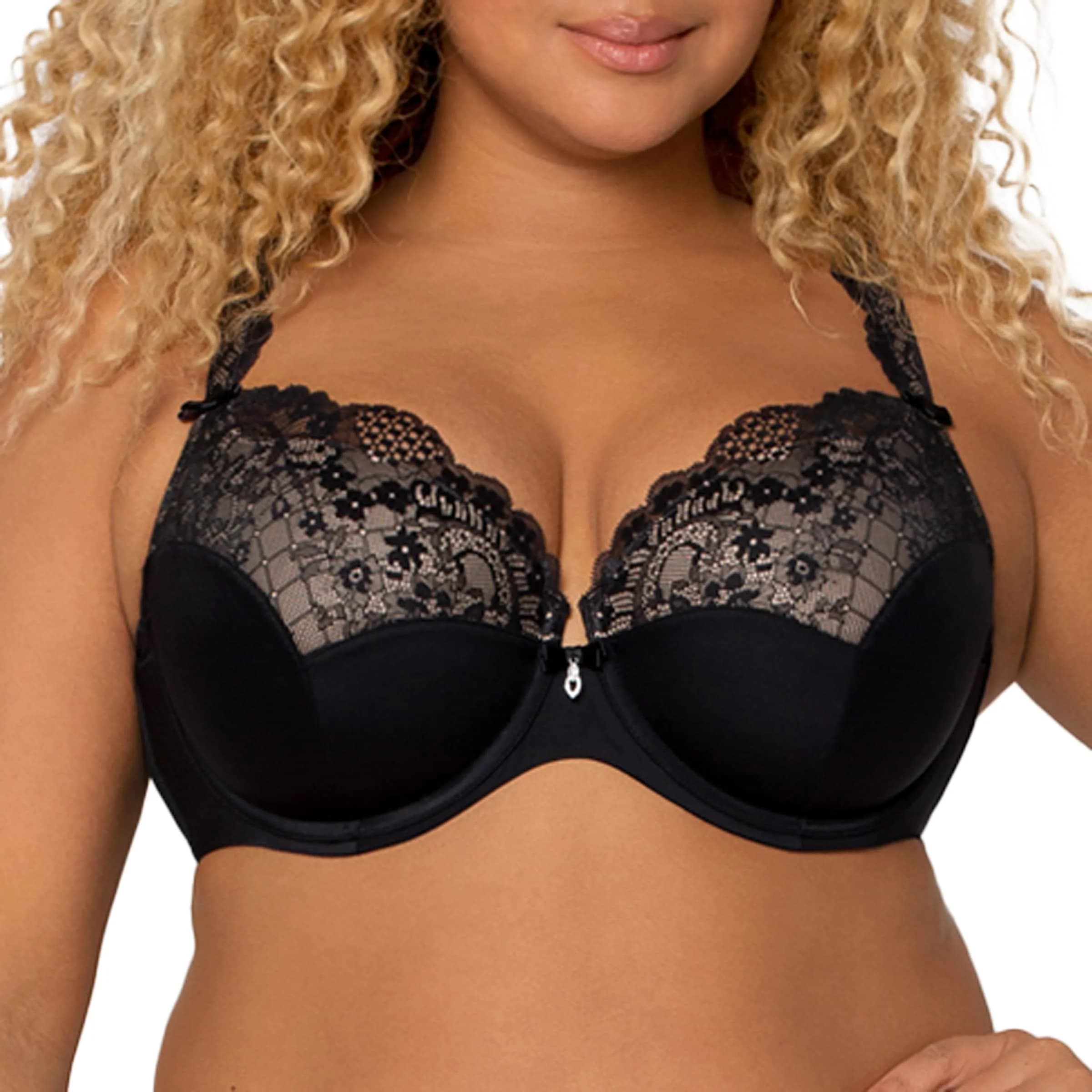 Curvy Couture Tulip Sexy Lace Plus Size Push Up Bra 34G | Supportive & Elegant