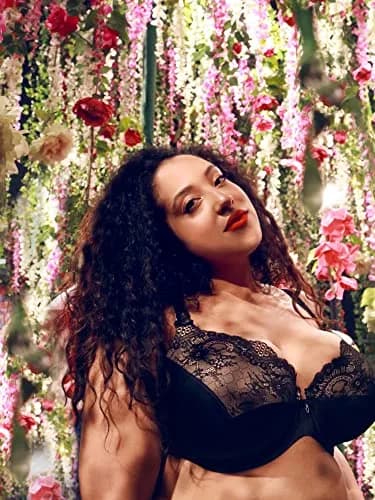 Curvy Couture Tulip Lace Push Up Balconette Plus Size Bra, 42DD | Elegant Support & Confidence thumbnail 7