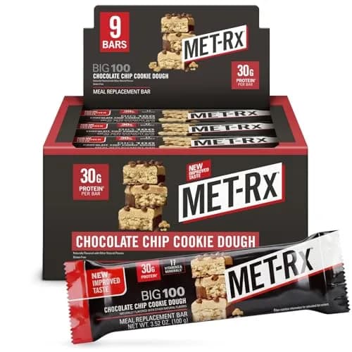 MET-Rx Big 100 Protein Bars, Chocolate Chip Cookie Dough | 30g Protein, High-Quality Snack for Muscle Support thumbnail 1