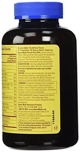 Nature Made Prenatal Multi + DHA 200mg 300 Softgels (150 Count Pack of 2) | Essential Vitamins for Pregnancy thumbnail 3