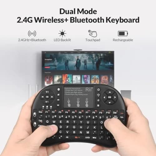 Rii Mini Wireless Keyboard with Touchpad & Backlit | Portable 92 Keys for Laptop/PC/Tablets thumbnail 2