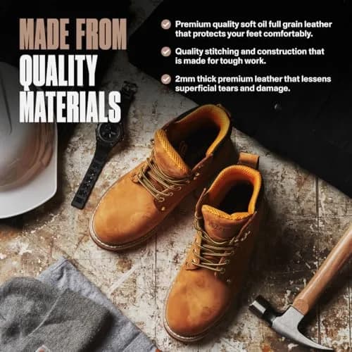 Ever Boots Tank Men's Soft Toe Oil Full Grain Leather Work Boots 6 D(M) Ankle TAN | Durable Construction thumbnail 6