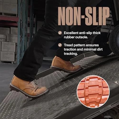 EVER BOOTS Tank Men's Soft Toe Oil Full Grain Leather Work Boots Construction Rubber Sole 9 D(M) TAN | Durable & Comfortable thumbnail 5