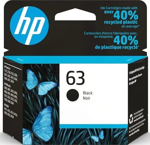 HP 63 Black Ink Cartridge | 170 Pages | Fade-Resistant Documents & Brilliant Images thumbnail 1