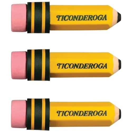 Ticonderoga Pencil Shaped Erasers Yellow 36-Pack | Smudge-Free Corrections thumbnail 3