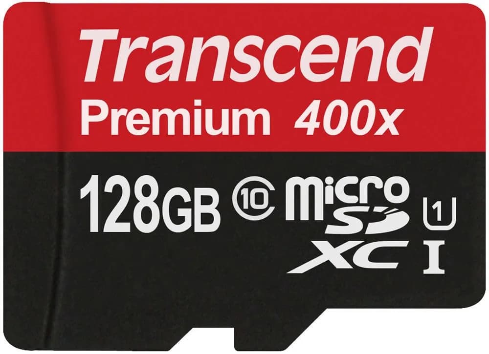 Transcend 128GB MicroSDXC Class10 UHS-1 Memory Card with Adapter 45 MB/s | Smooth Full HD Video & App Performance — 128GB
