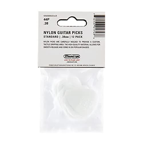 Jim Dunlop Nylon Standard Guitar Picks .38mm White 12-Pack | Classic Strumming & Rock Attack thumbnail 5