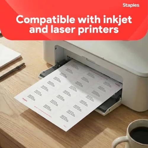 Staples Address Labels 1x2.625 Inch White | Laser & Inkjet Compatible, 750 Labels thumbnail 4
