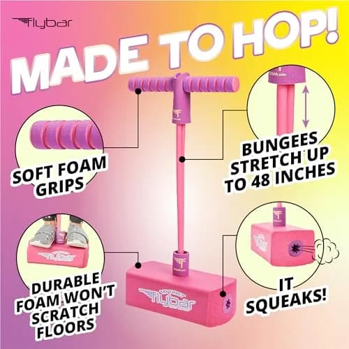Flybar My First Foam Pogo Jumper for Kids (Pink) | ASTM-Tested Educational Toy for Ages 3+ thumbnail 2