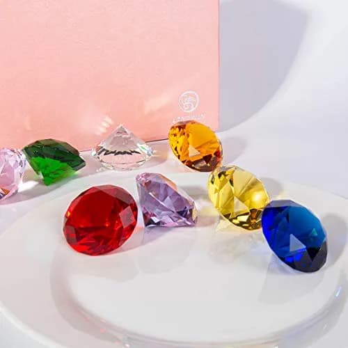 LONGWIN 30mm (1.2 inch) Crystal Diamond Paperweight Multicolor | Sparkling Table Decor thumbnail 4
