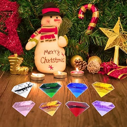 LONGWIN 30mm (1.2 inch) Crystal Diamond Paperweight Multicolor | Sparkling Table Decor thumbnail 2