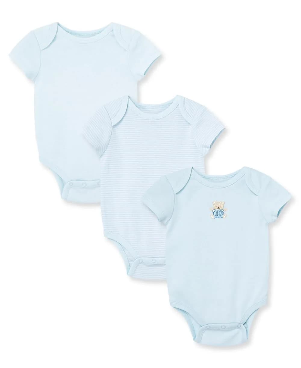 Little Me Baby-Boys Bodysuit 3 Pack | Soft Cotton, Newborn to 9M - main product image
