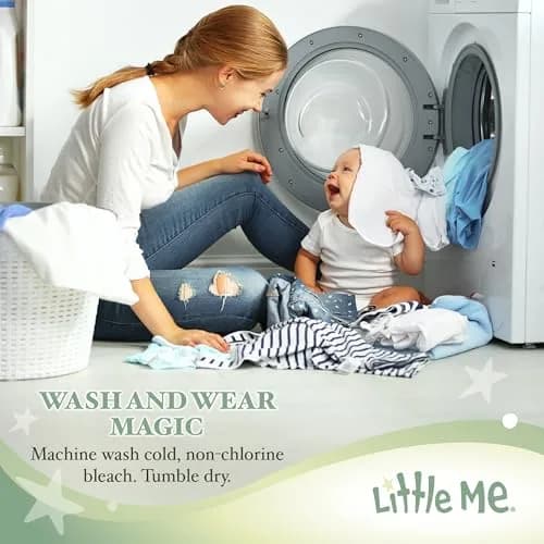 Little Me Baby-Boys Bodysuit 3 Pack | Soft Cotton, Newborn to 9M thumbnail 4