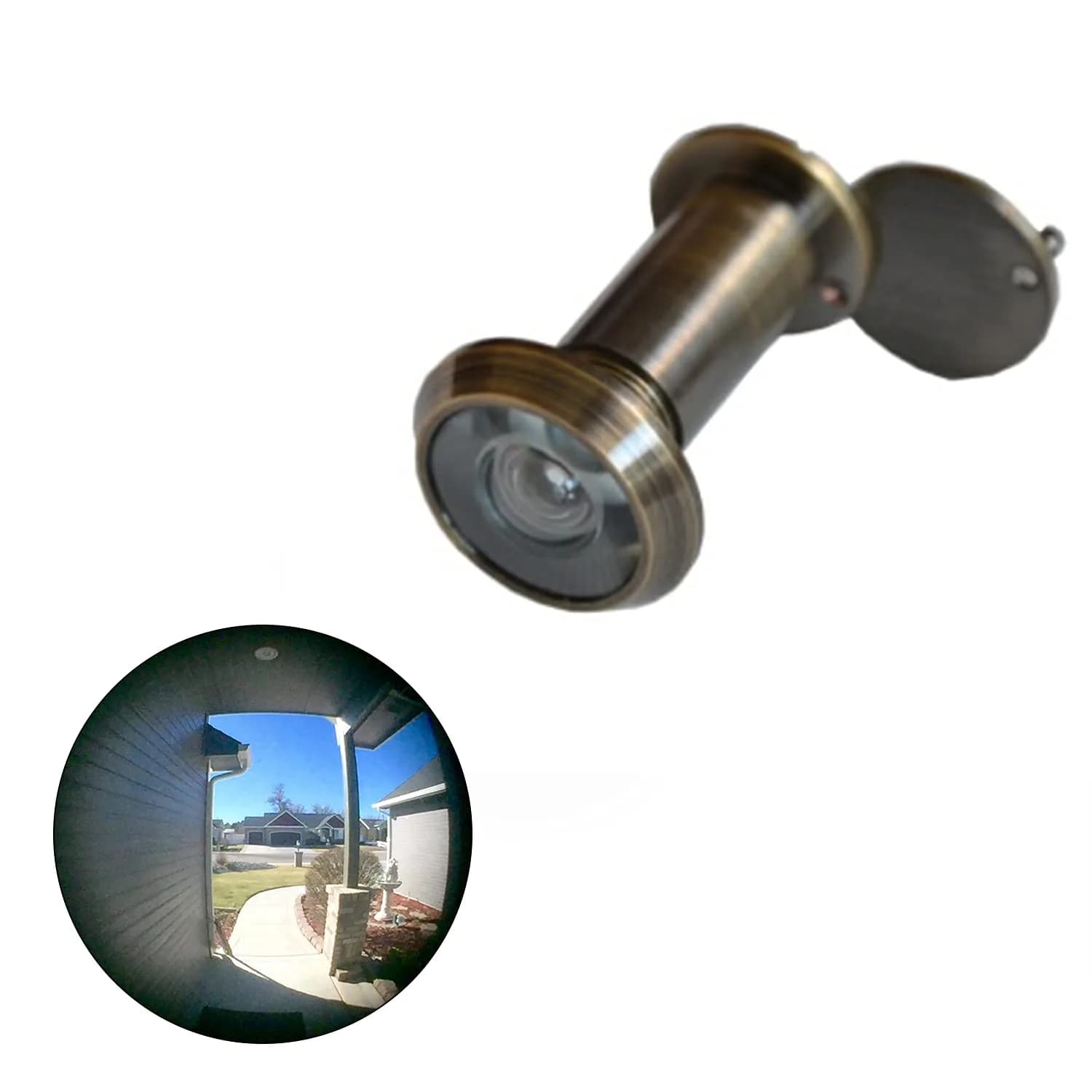 TOGU Solid Brass UL Listed Door Viewer 220-Degree View with Privacy Cover | 35mm-55mm Door Thickness