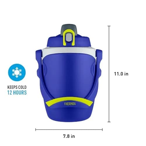 Thermos 64 Ounce Foam Insulated Hydration Bottle, Blue | Keeps Water Cold 12H thumbnail 4