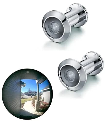 TOGU Door Viewer Peephole 220° Brass Polished Chrome | Heavy Duty Privacy Cover (70-120 chars) thumbnail 1