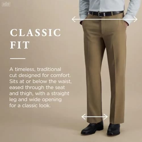 Haggar Premium No Iron Khaki Classic Fit Expandable Waist Flat Front Pants 36W x 34L | Versatile, Easy-Care Khakis for Men thumbnail 4