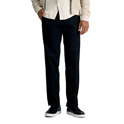 Haggar Men's Straight Fit Premium No Iron Khaki Pant 38W 29L | Classic Business Casual Comfort thumbnail 1