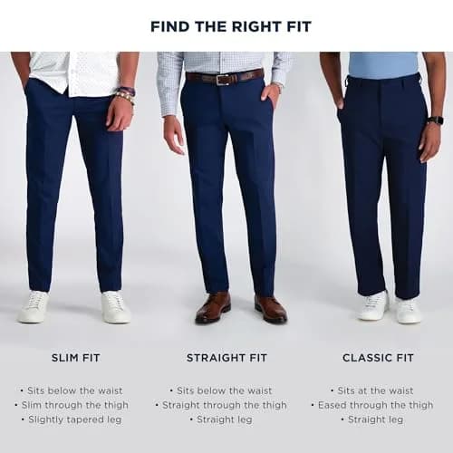 Haggar Men's Straight Fit Premium No Iron Khaki Pant 38W 29L | Classic Business Casual Comfort thumbnail 4