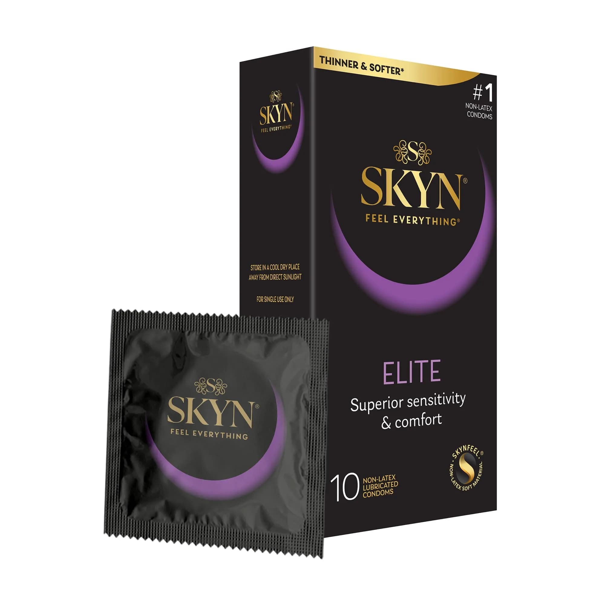 SKYN Elite Ultra-Thin Lubricated Latex-Free Condoms 10 Count (10 Count)