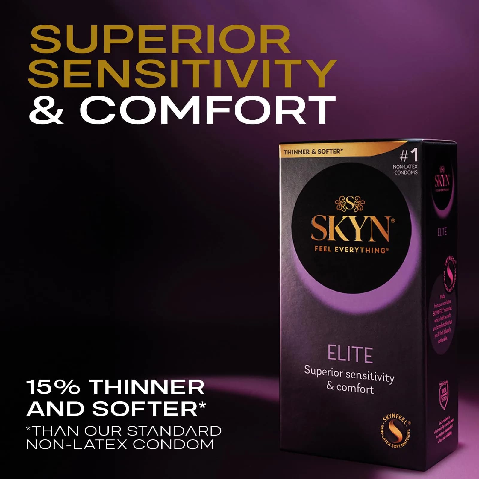 SKYN Elite Ultra-Thin Lubricated Latex-Free Condoms 10 Count (10 Count) - view 2