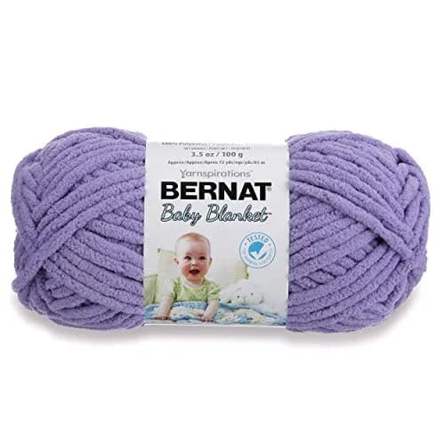 Bernat Baby Blanket Yarn Lilac Leaf Soft Chenille Style for Crochet & Knitting 100g (3.5 oz) | USA Imported thumbnail 1