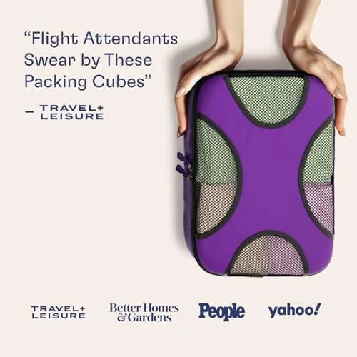 Shacke Packing Cubes for Travel with Laundry Bag, 5-Piece Set, Orchid Purple | Structured & Stackable Luggage Organizers thumbnail 3