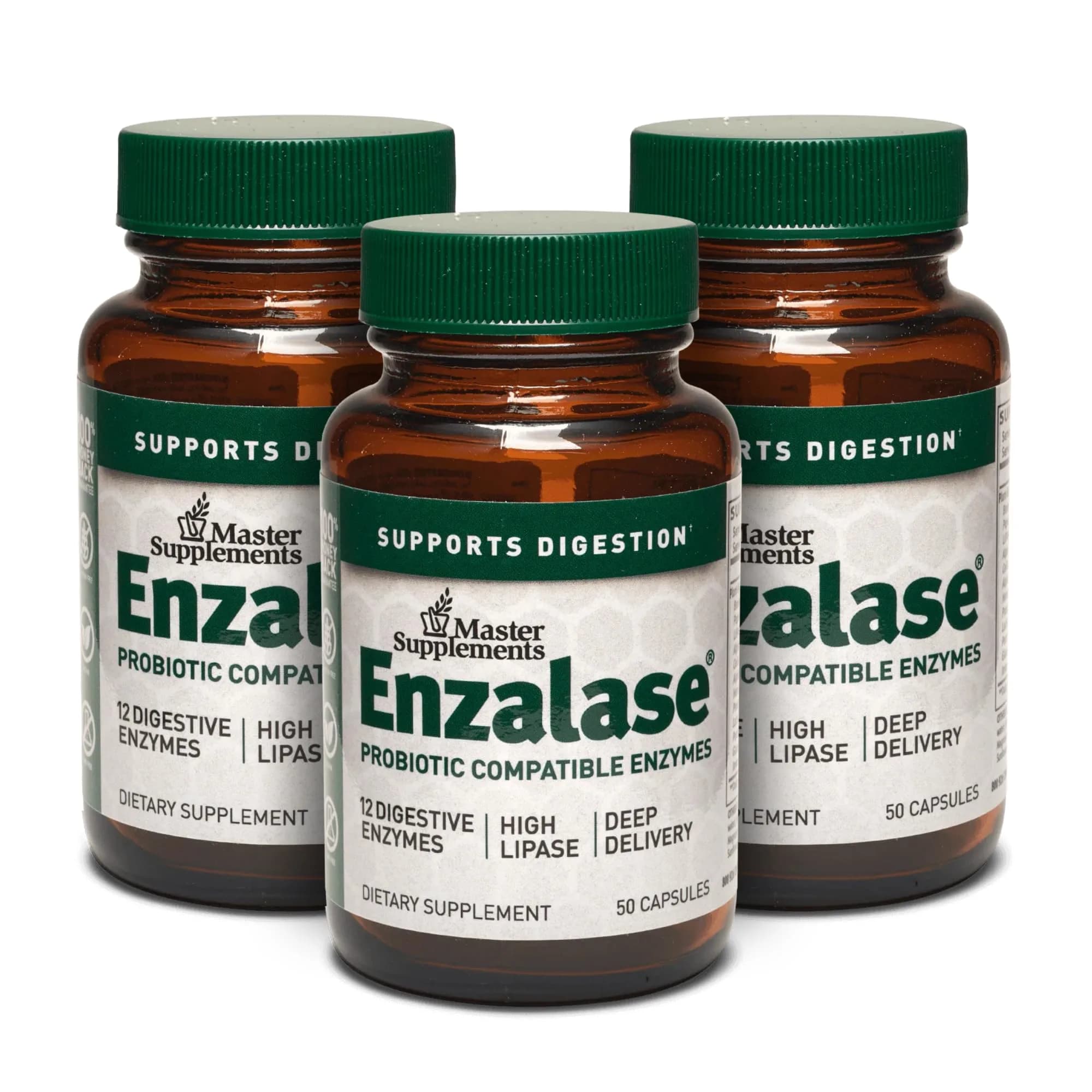 ENZALASE Probiotic Enzymes 50 Capsules | Digestive Boost & Gas Relief, Gluten Free, 150 Servings — Capsule