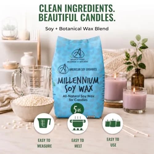American Soy Organics Millennium Soy Wax Beads 5 lbs | Paraffin-Free Candle Wax for Home & Small Batch Crafts thumbnail 7