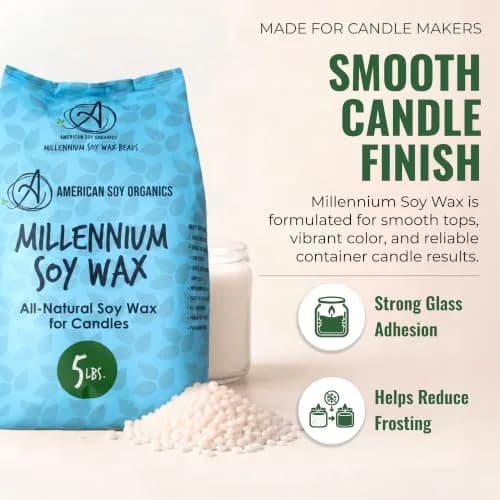 American Soy Organics Millennium Soy Wax Beads 5 lbs | Paraffin-Free Candle Wax for Home & Small Batch Crafts thumbnail 2