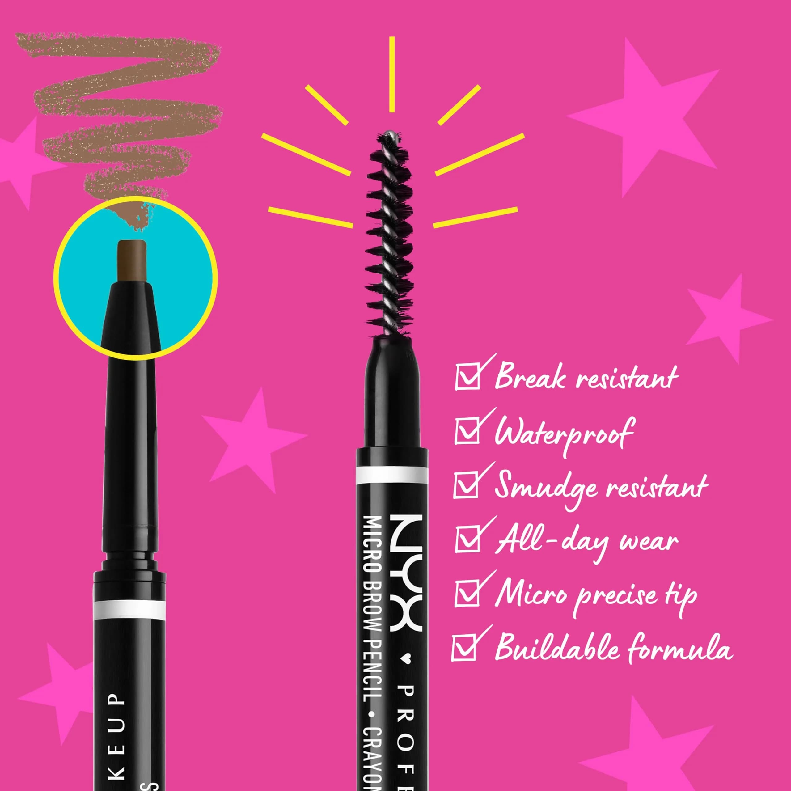 NYX PROFESSIONAL MAKEUP Micro Brow Pencil, Precise Eyebrow Pencil - Taupe | Natural Fill & Definition - view 2