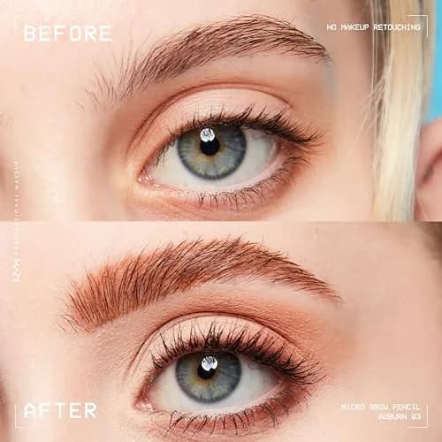 NYX PROFESSIONAL MAKEUP Micro Brow Pencil, Precise Eyebrow Pencil - Auburn | Natural Fill & Define thumbnail 3