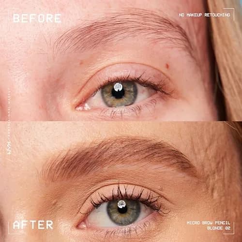 NYX PROFESSIONAL MAKEUP Micro Brow Pencil, Precise Tip, Waterproof, Vegan Eyebrow Pencil - Blonde (0.003 oz / 0.085 g) | Natural Fill for Sparse Brows thumbnail 3