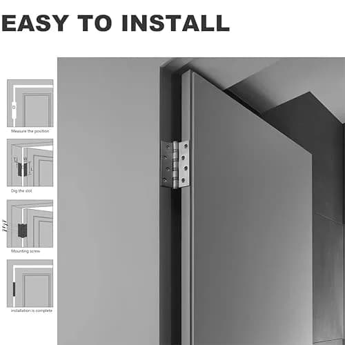 TOGU Brushed Nickel Door Hinge 4" x 3" | Heavy Duty Stainless Steel (70-120 chars) thumbnail 4