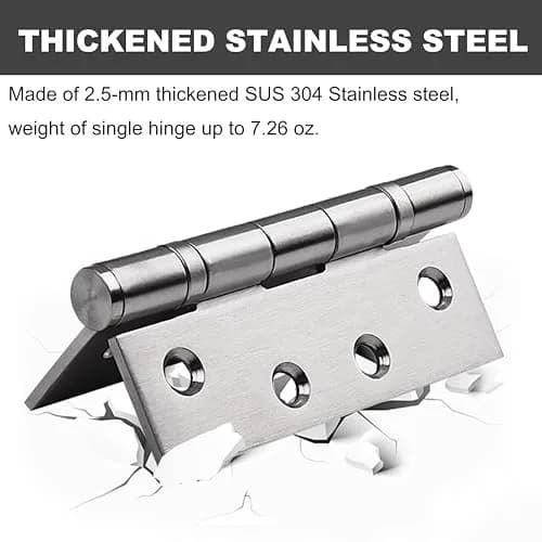TOGU Brushed Nickel Door Hinge 4" x 3" | Heavy Duty Stainless Steel (70-120 chars) thumbnail 5