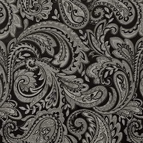 Madison Park Faux Silk Paisley Jacquard Valance, 50x18" Black | Elegant Rod Pocket Window Decor thumbnail 4