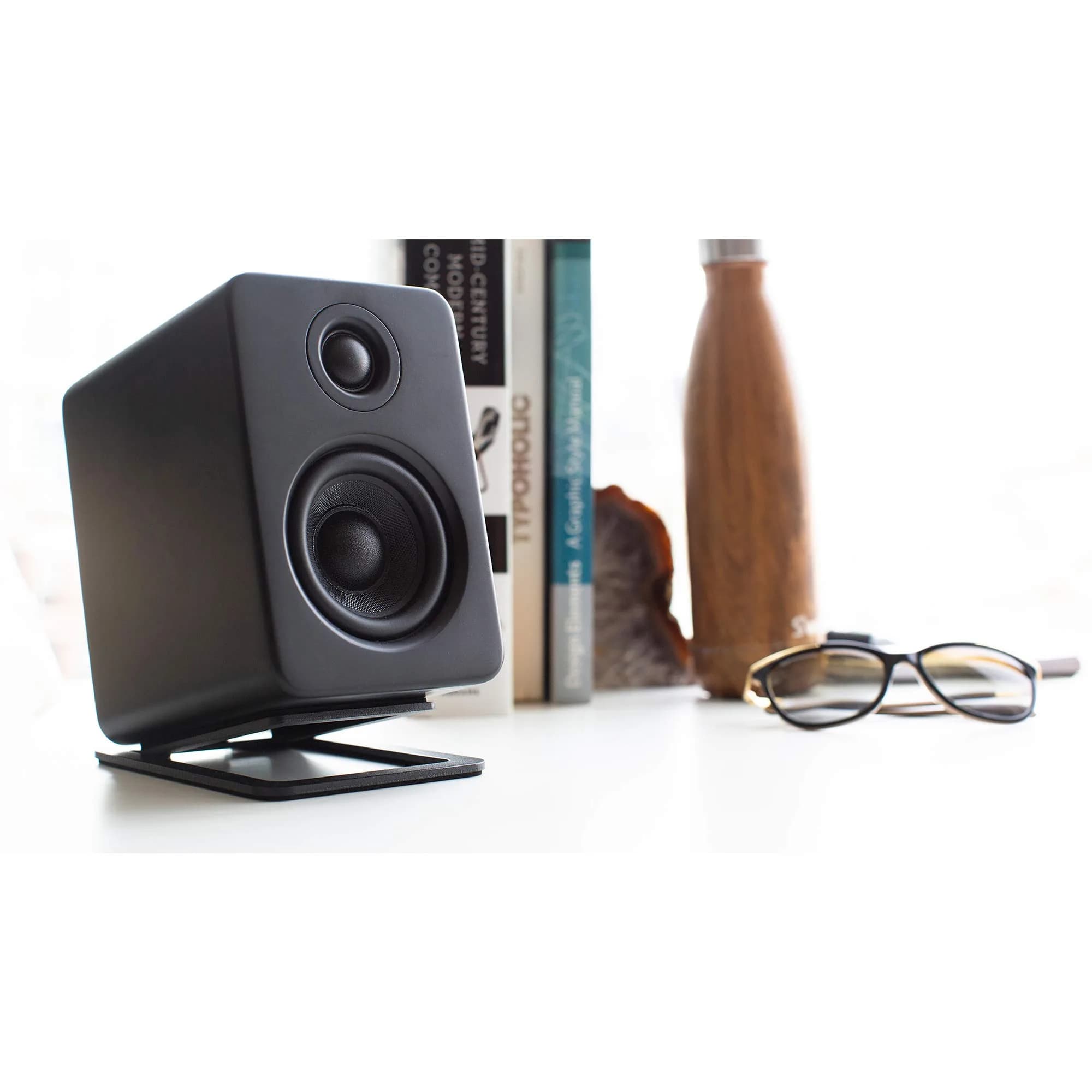 Kanto S2 Tilted Desktop Speaker Stands for Small Speakers & Compact 2”-3” Studio Monitors | Supports 6 lbs | Damping Foam Padding | Black, Pair - view 7