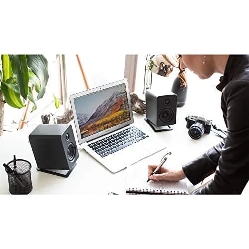 Kanto S2 Tilted Desktop Speaker Stands for Small Speakers & Compact 2”-3” Studio Monitors | Supports 6 lbs | Damping Foam Padding | Black, Pair thumbnail 8