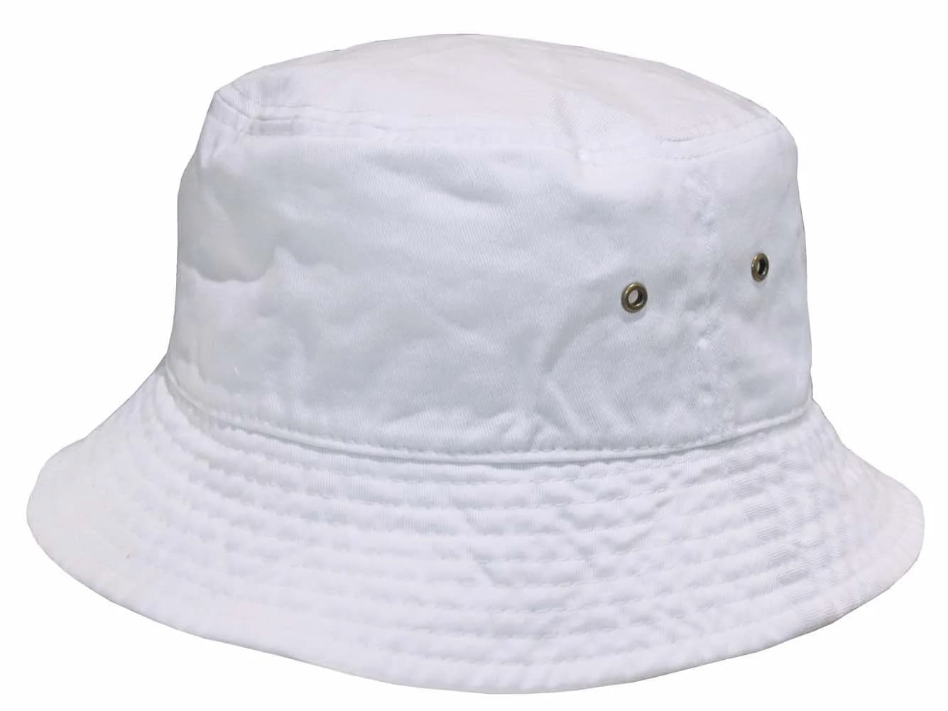 Newhattan Short Brim Visor Cotton Bucket Sun Hat White Small/Medium | Breathable UV Protection