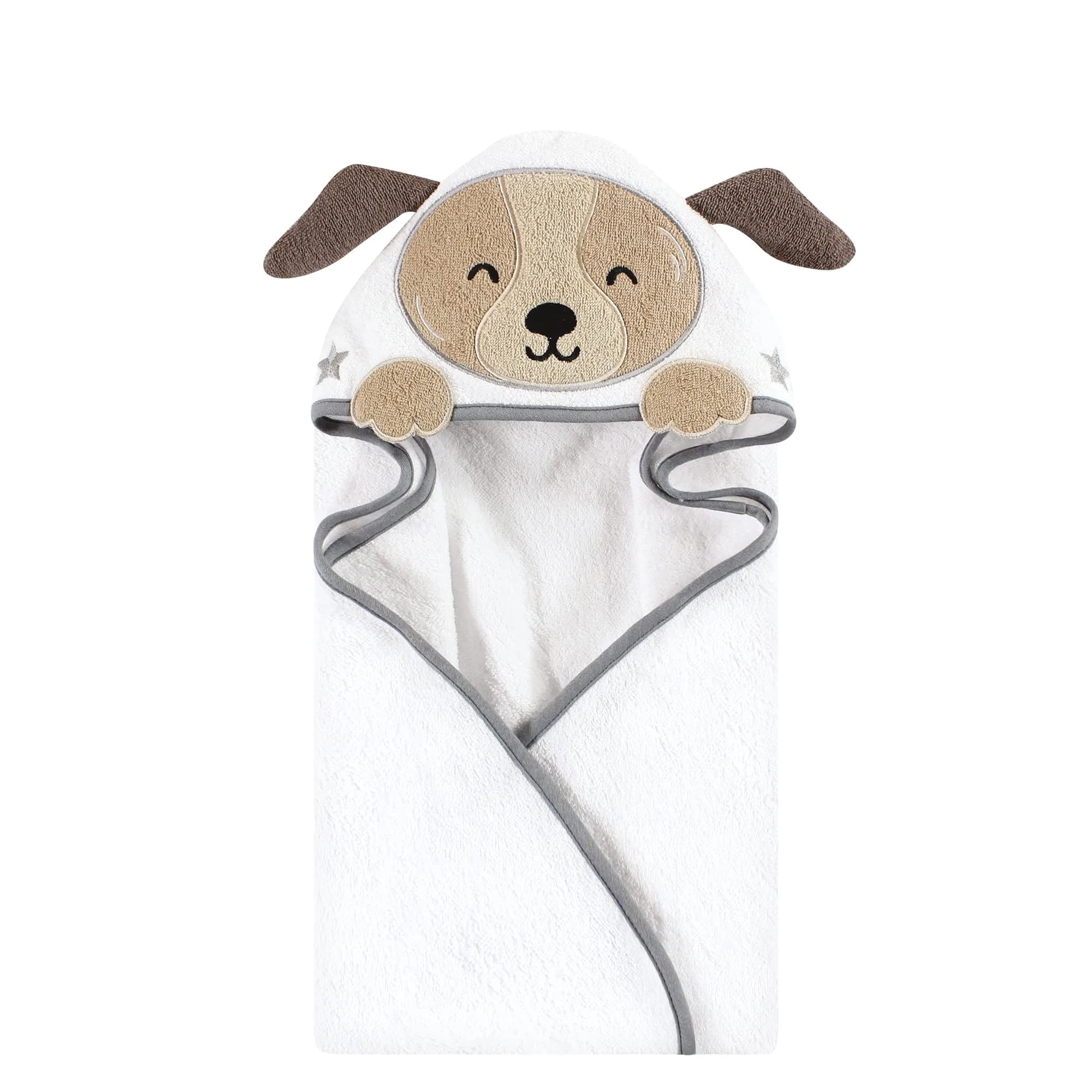Hudson Baby Unisex Baby Cotton Animal Face Hooded Towel, Astronaut Dog | 30x30 inch, Soft & Gentle